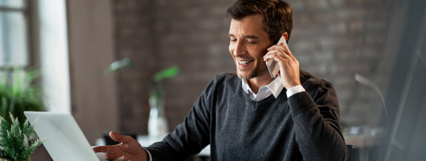 businessman talking on cell phone